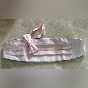 New‎ Solid Pink Pre-Tied Bowtie & Cummerbund Formal Set